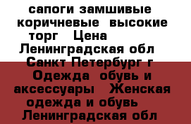 сапоги замшивые, коричневые, высокие.торг › Цена ­ 2 900 - Ленинградская обл., Санкт-Петербург г. Одежда, обувь и аксессуары » Женская одежда и обувь   . Ленинградская обл.